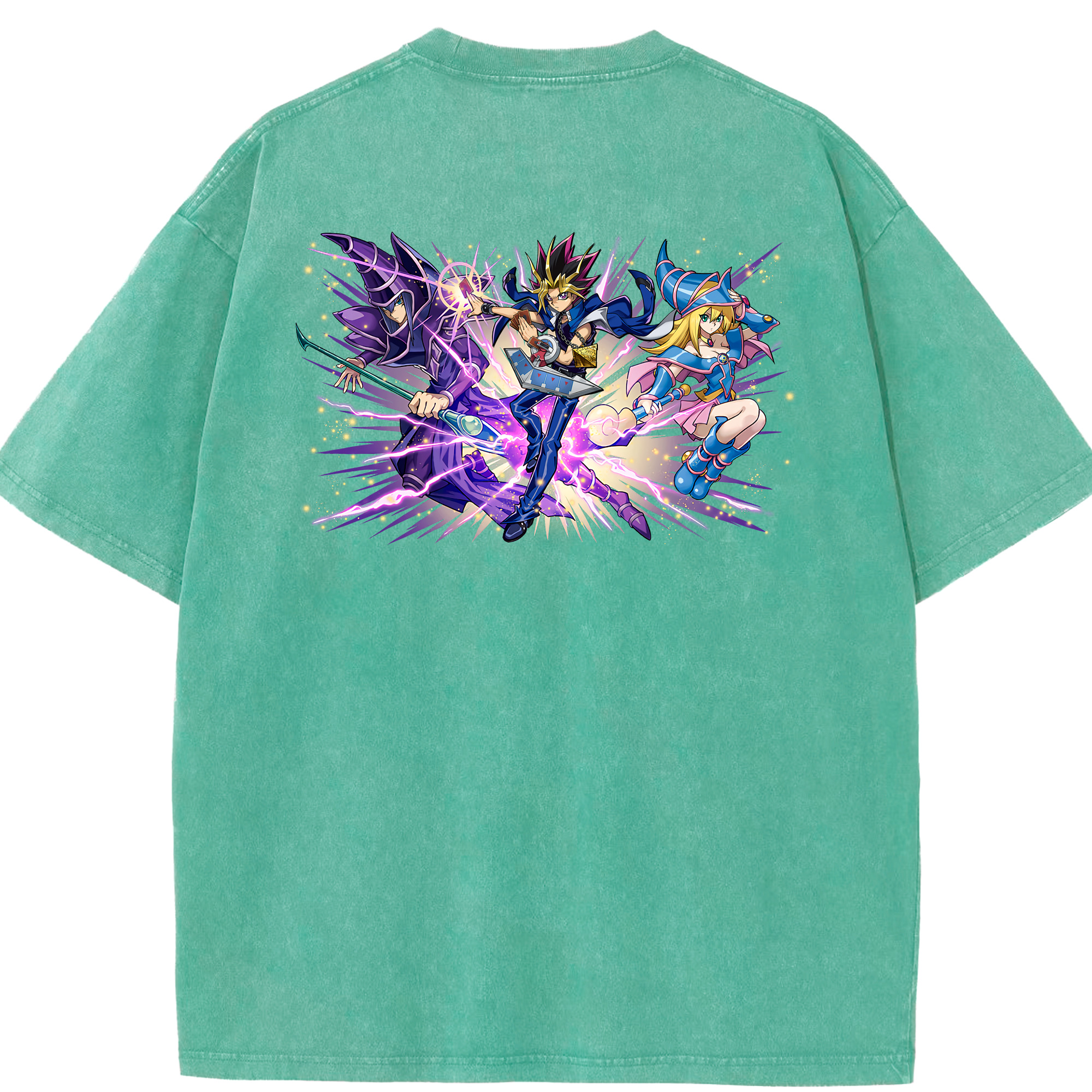 （画像用） 遊☆戯☆王 Yu-Gi-Oh! 綿100% ヴィンテージ風 半袖Tシャツ（背面プリント）